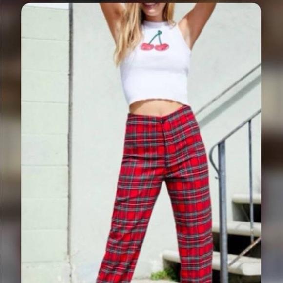 NWOT - John Galt Red Plaid Pants - Size S - Picture 3 of 9